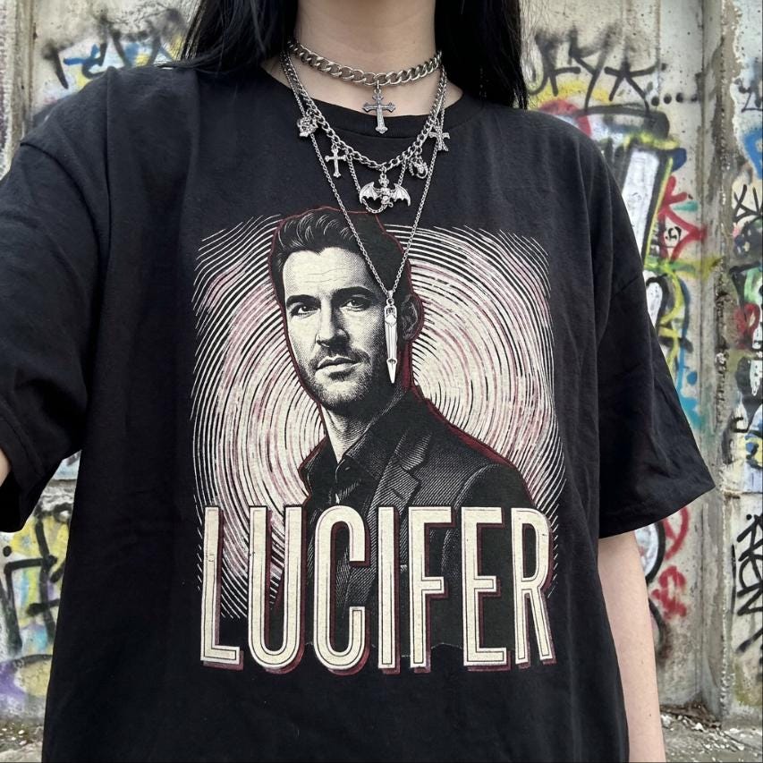 Lucifer Morningstar Tom Ellis Bootleg Cinephile t-shirt