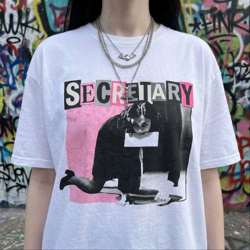 Secretary movie tee, Y2K bootleg cinephile bubblegum pink T-Shirt