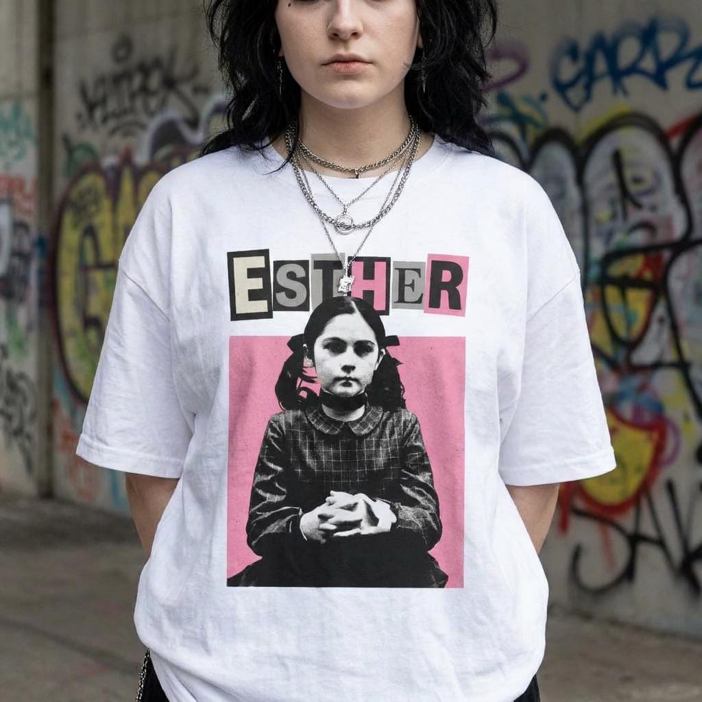 Esther Coleman T-Shirt, Orphan horror film Y2K cinephile bootleg tee
