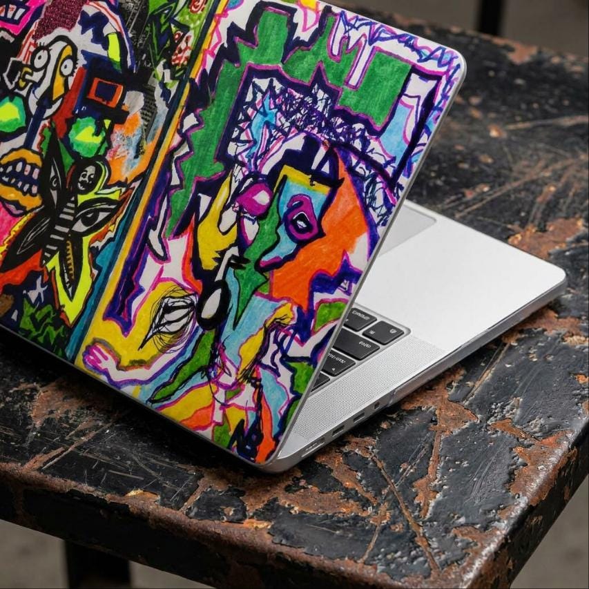 Artist Designed Neo Expressionist Painting Abstract Maximalist MacBook Cover