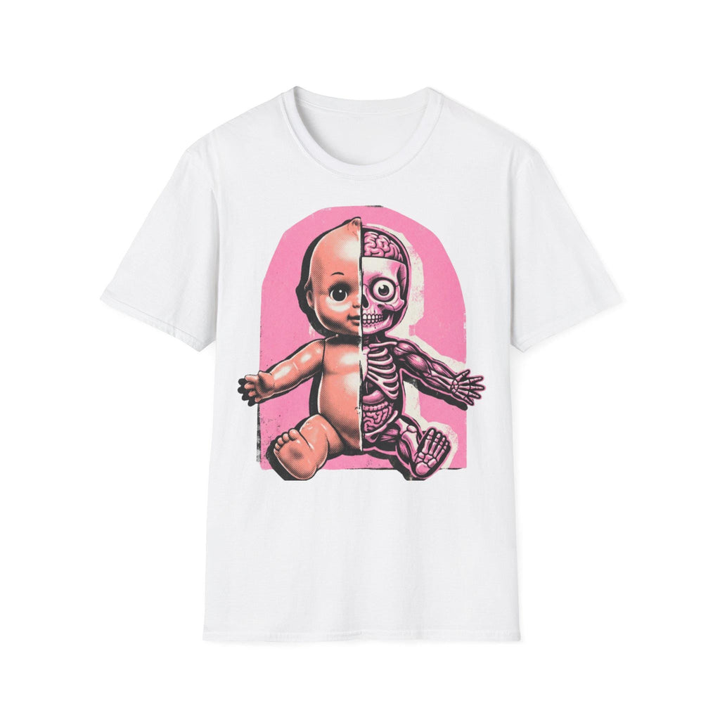Half Skeleton Anatomy Doll T-Shirt, Y2K Scene Graphic Tee