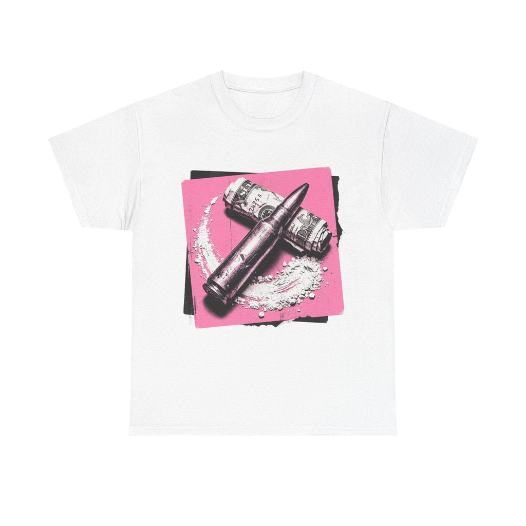 Bullet Coke Dollar Tee, Bubblegum Pink Ammo Y2K Scene Party Graphic Shirt