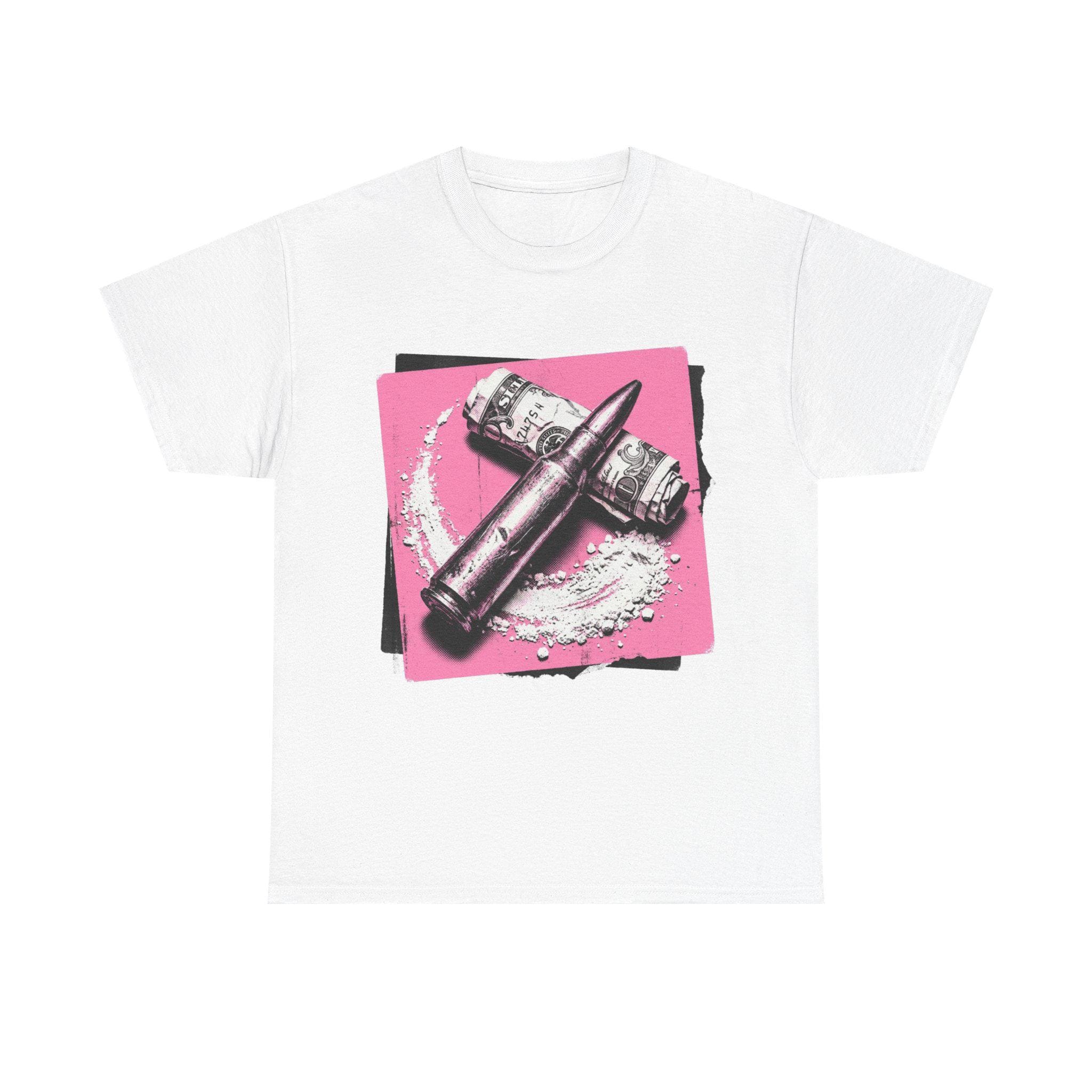 Bullet Coke Dollar Tee, Bubblegum Pink Ammo Y2K Scene Party Graphic Shirt