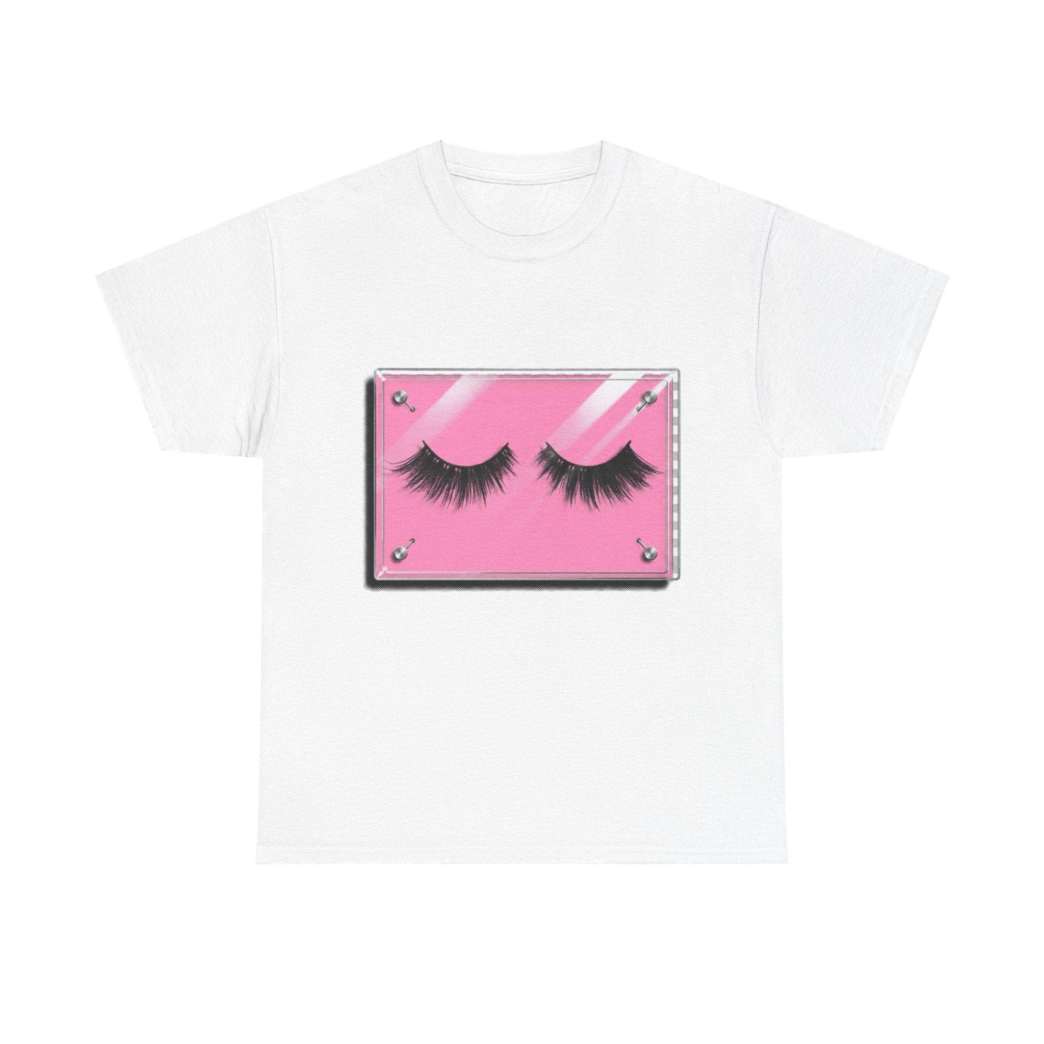 Pink False Eyelash Case Tee, Bubblegum Pink Y2K Punk Lolita Alternative Scene Girl Shirt