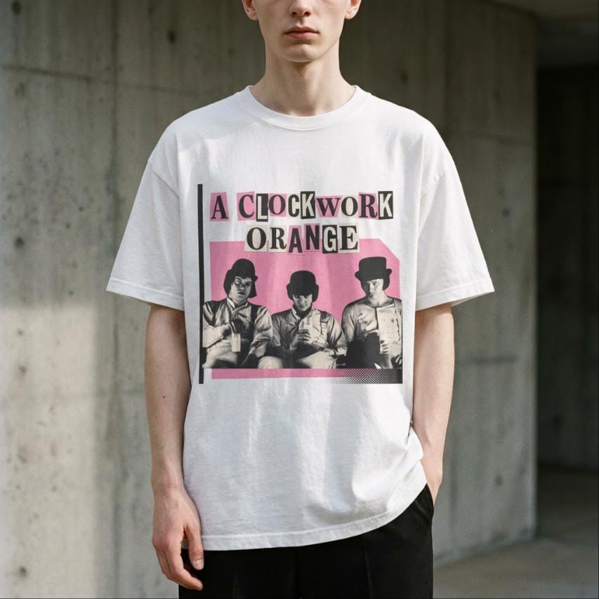A Clockwork Orange T-Shirt, Bubblegum Pink Bootleg Tee Cinephile Kubrick Tribute