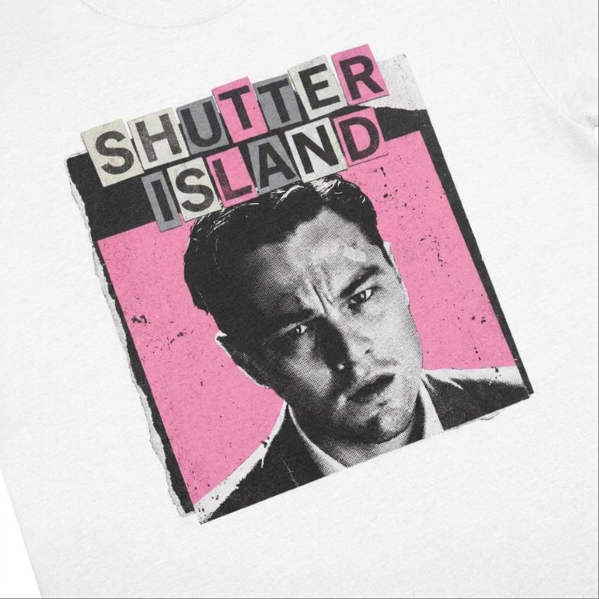 Shutter Island Teddy Tee, bubblegum pink Movie Y2K Bootleg cinephile T-Shirt
