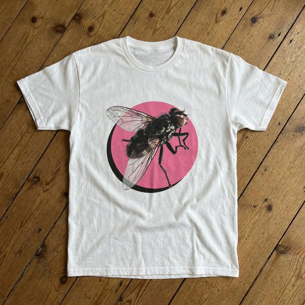 Y2K Bubblegum Pink Emo Scene Girl Weirdcore Fly Shirt Insect Tee