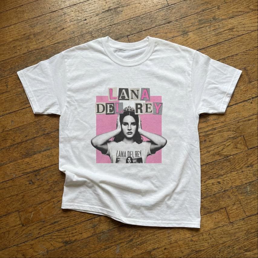 Lana Del Rey Pink Graphic T-Shirt, Y2K Bootleg Music Tee, Oversized Unisex Fan Shirt