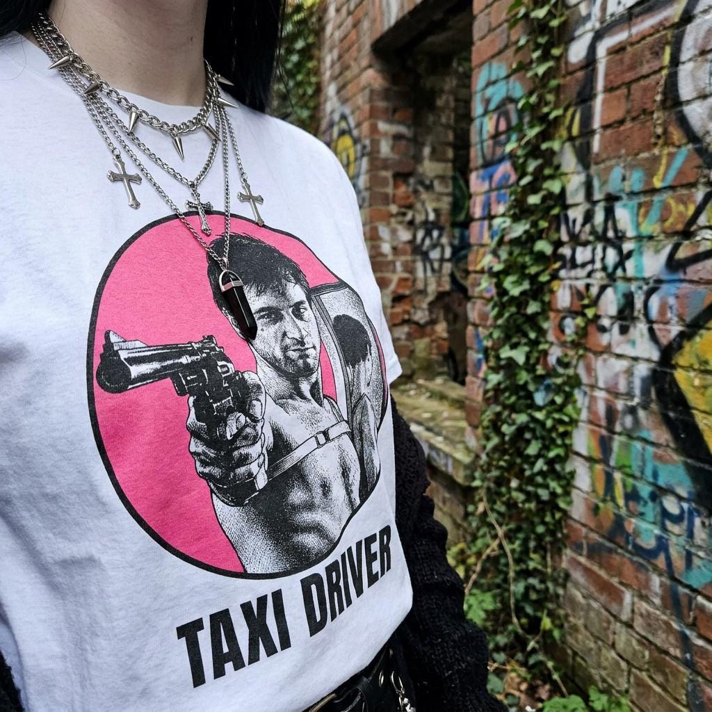 Taxi Driver Bubblegum Pink Bootleg Movie Tribute Tee De Niro cinephile T-Shirt