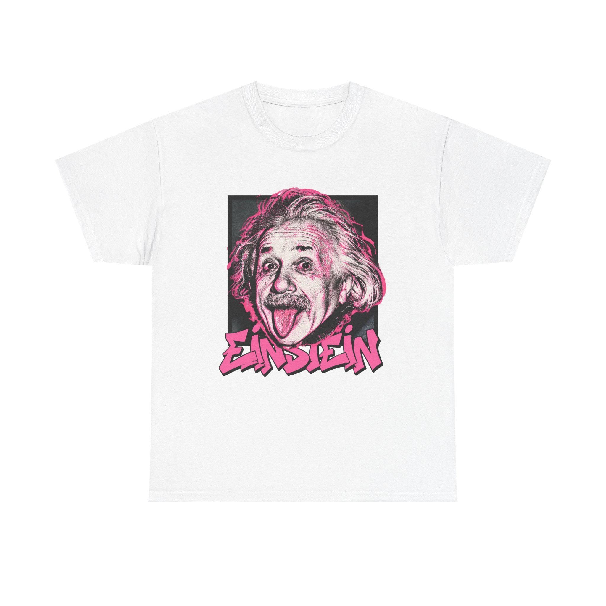 Albert Einstein Tongue Out T-Shirt, Punk Graffiti Scientist Shirt, Y2K Pop Art Tee