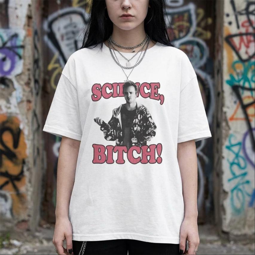 Jesse Pinkman Breaking Bad SCIENCE BITCH Aaron Paul Pink Bootleg Tee