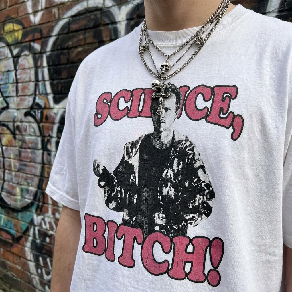 Jesse Pinkman Breaking Bad SCIENCE BITCH Aaron Paul Pink Bootleg Tee