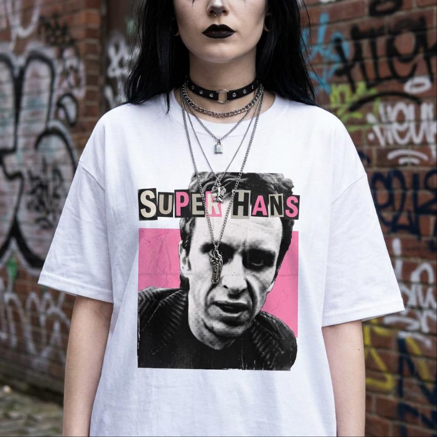 Super Hans Hot Pink T-Shirt, Peep Show Matt King cinephile tee