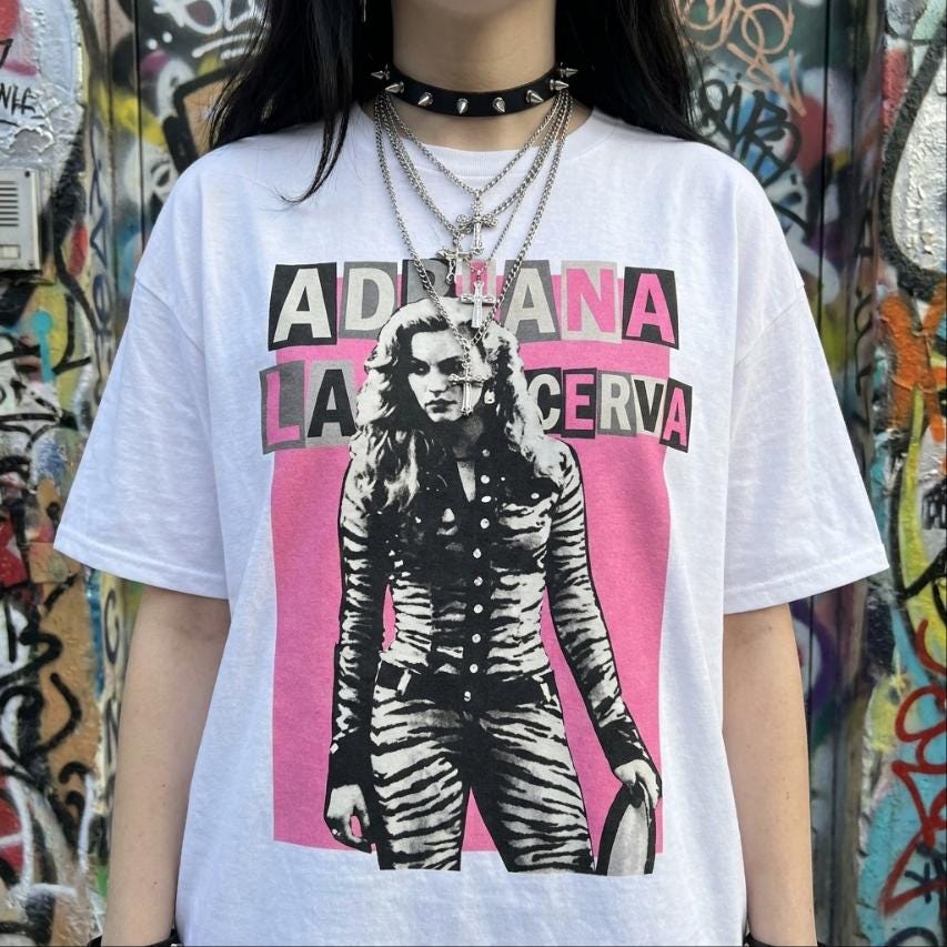 Adriana La Cerva, Sopranos TV hot pink Y2K Bootleg Drea de Matteo Cinephile Tee