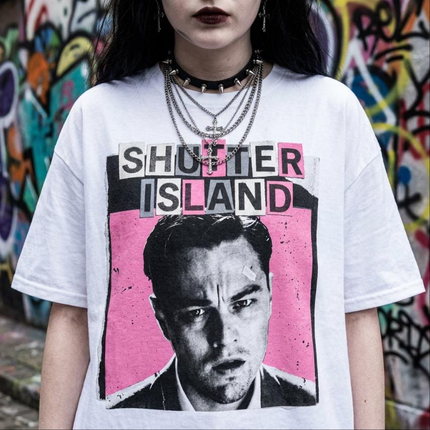 Shutter Island Teddy Tee, bubblegum pink Movie Y2K Bootleg cinephile T-Shirt