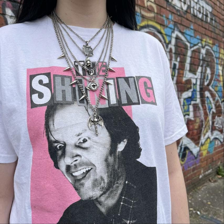 The Shining Tee, Jack Nicholson bubblegum pink Y2K Bootleg cinephile T-Shirt