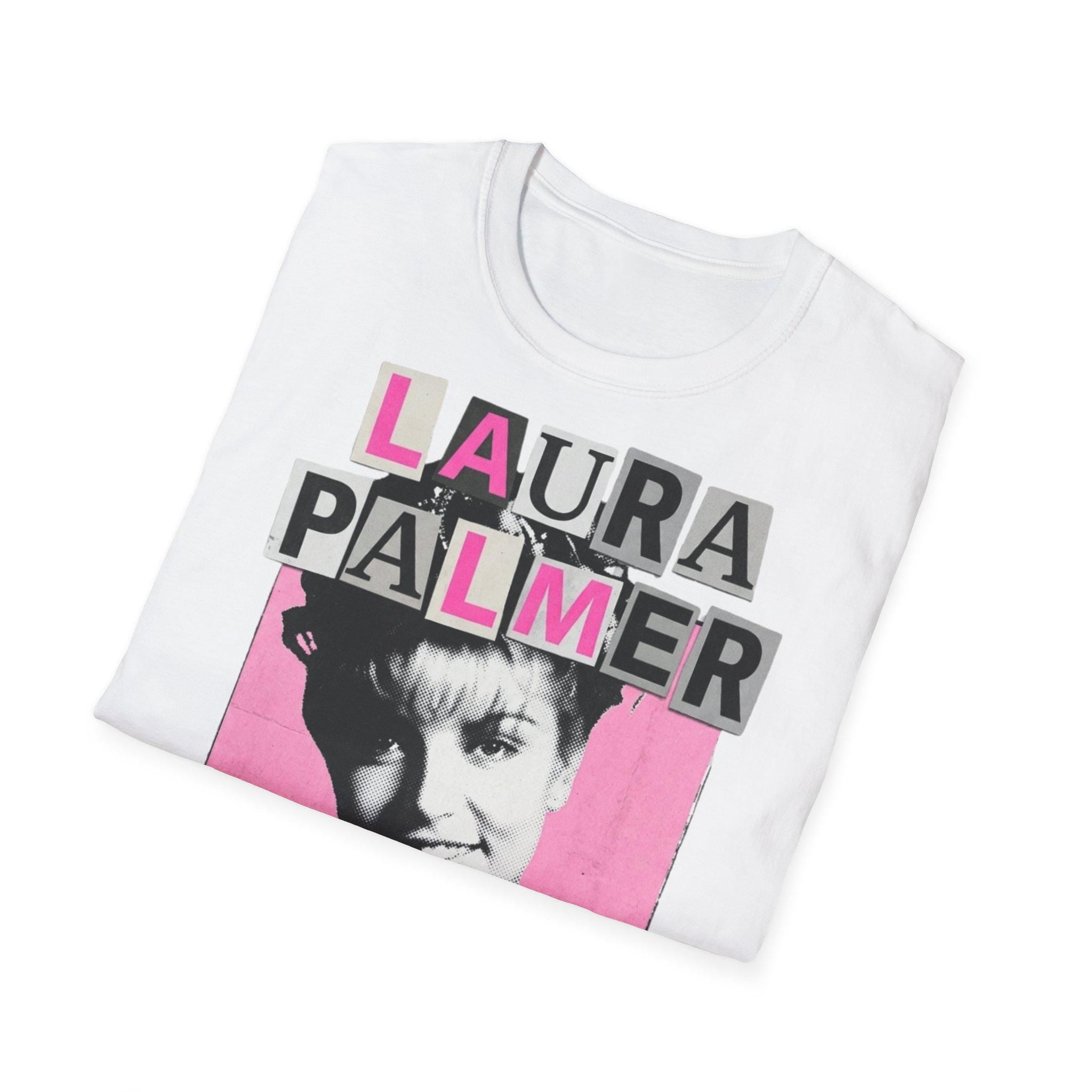 Laura Palmer T-Shirt, Y2K Bootleg bubblegum pink Twin Peaks fan cinephile tee