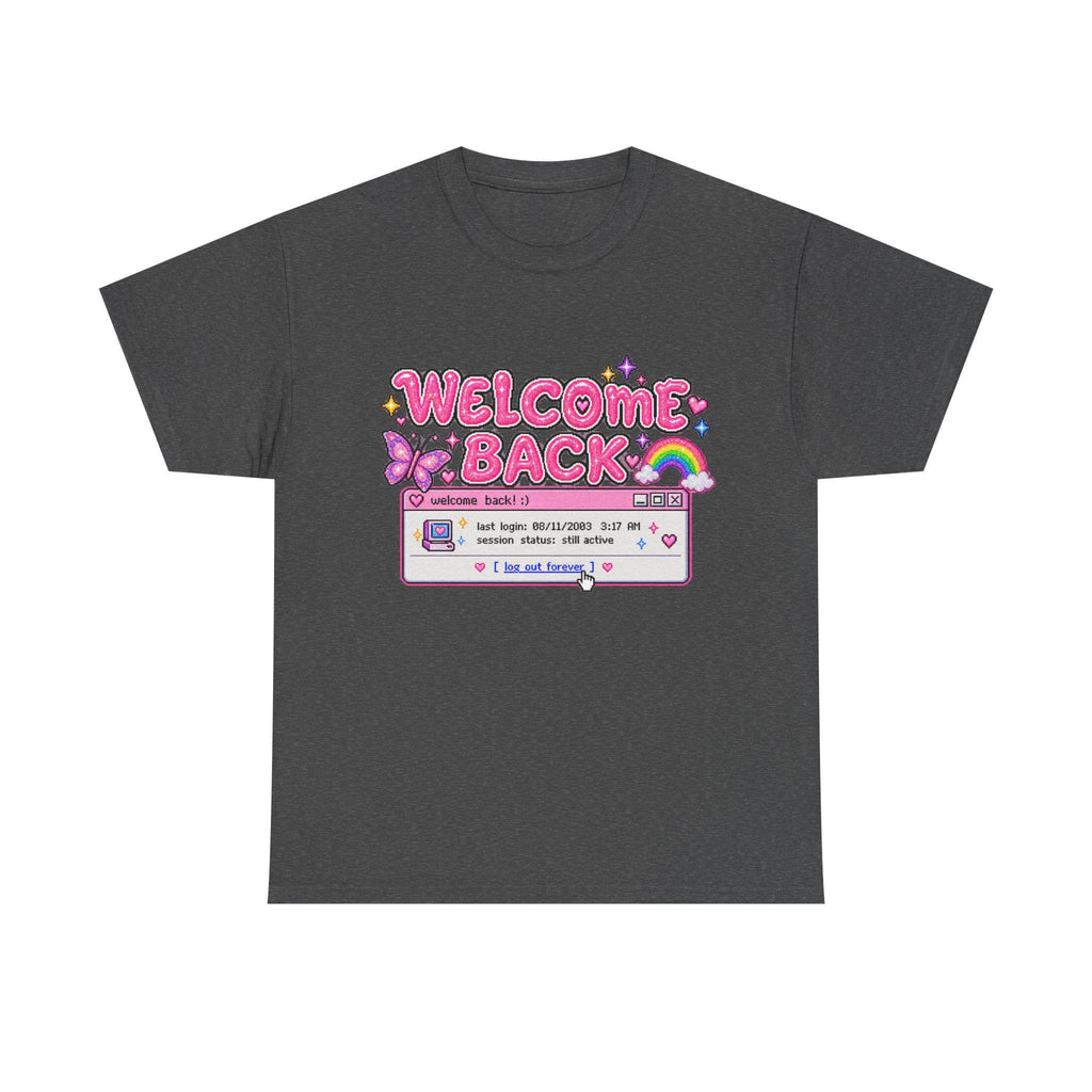 Welcome Back Y2K Internet Graphic Shirt, Weirdcore Popup Window Tee, Kawaii Cybercore Tumblr Top