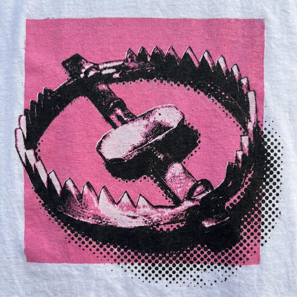 Pink Bear Trap Graphic T-Shirt, Guro Kawaii Y2K Tee, Weirdcore Scene Emo Unisex Shirt