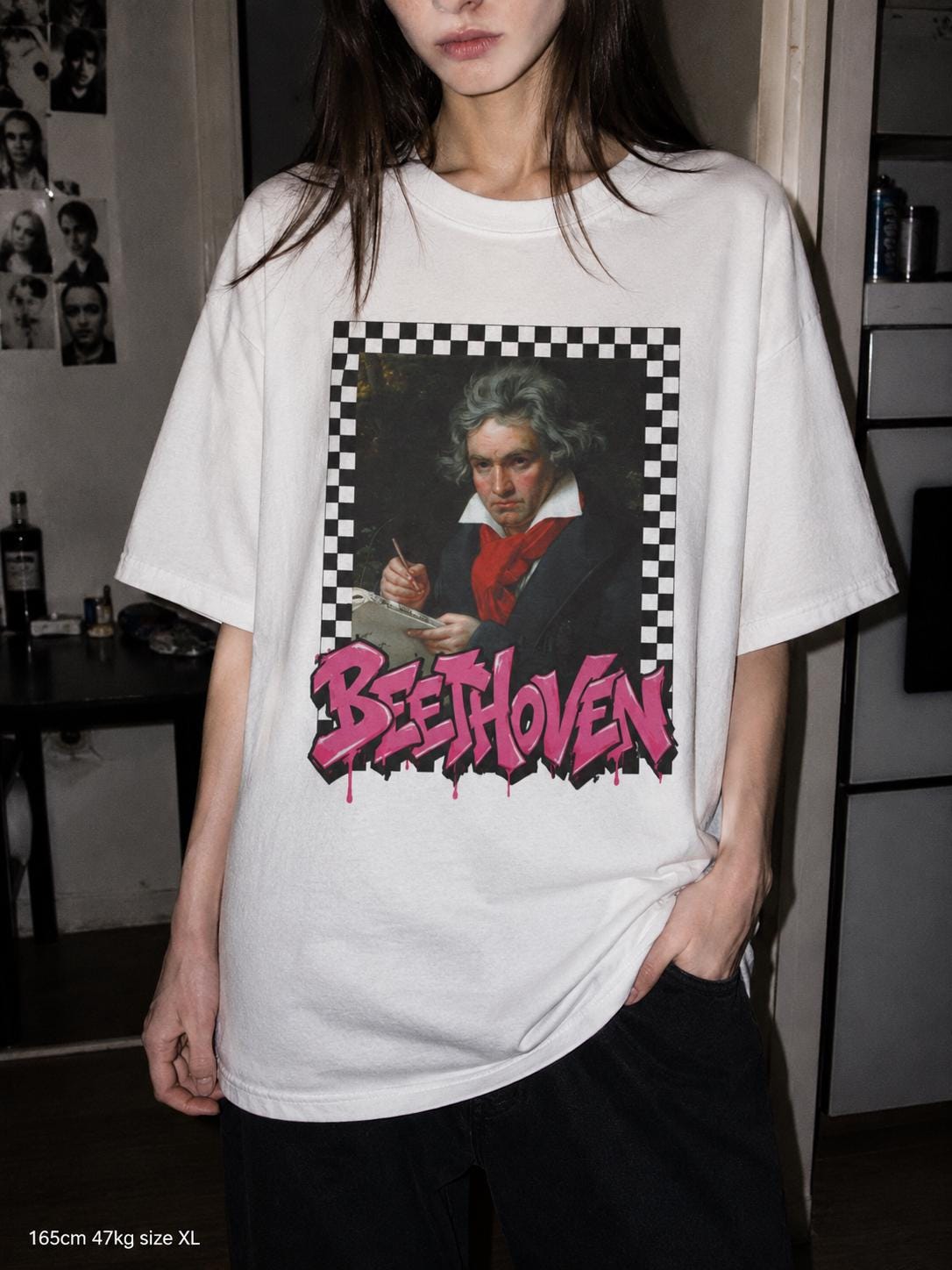Ludwig van Beethoven T-Shirt, Classical Music Punk Graffiti Shirt, Composer Portrait Tee