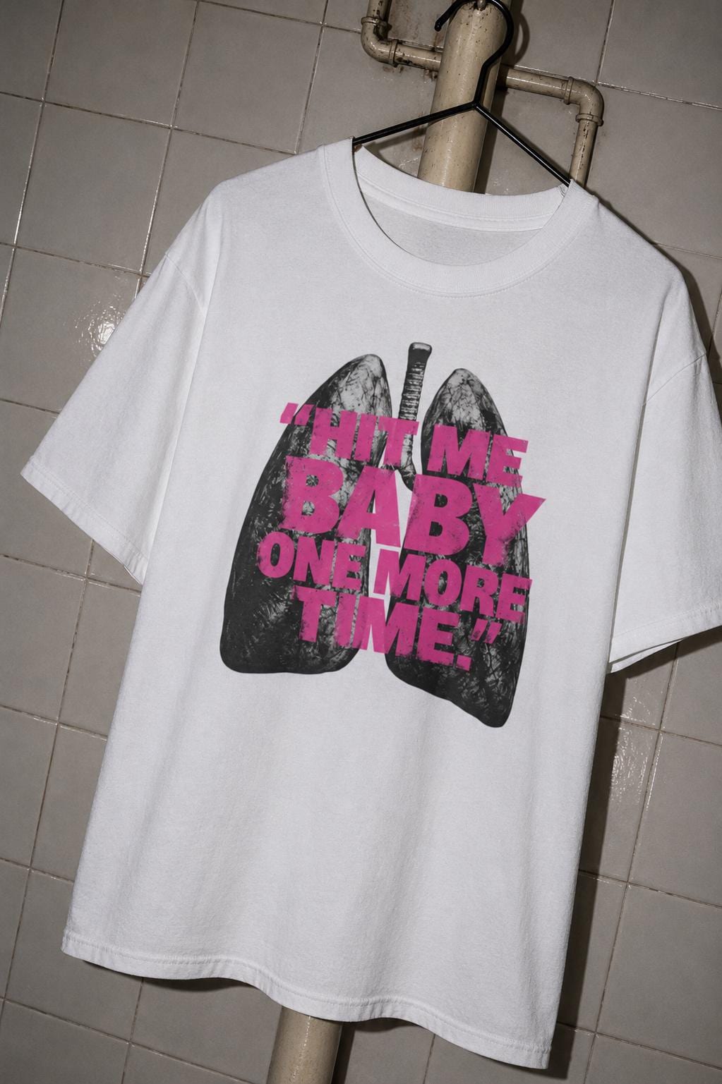 Britney Spears Hit Me Y2K Anatomical Lungs Graphic Tee, Pink Punk Tumblr Shirt