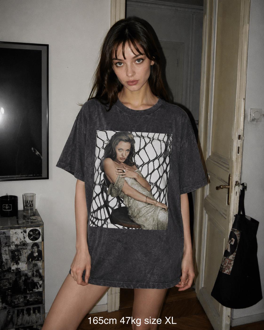 Angelina Jolie goth Y2K metal T-Shirt