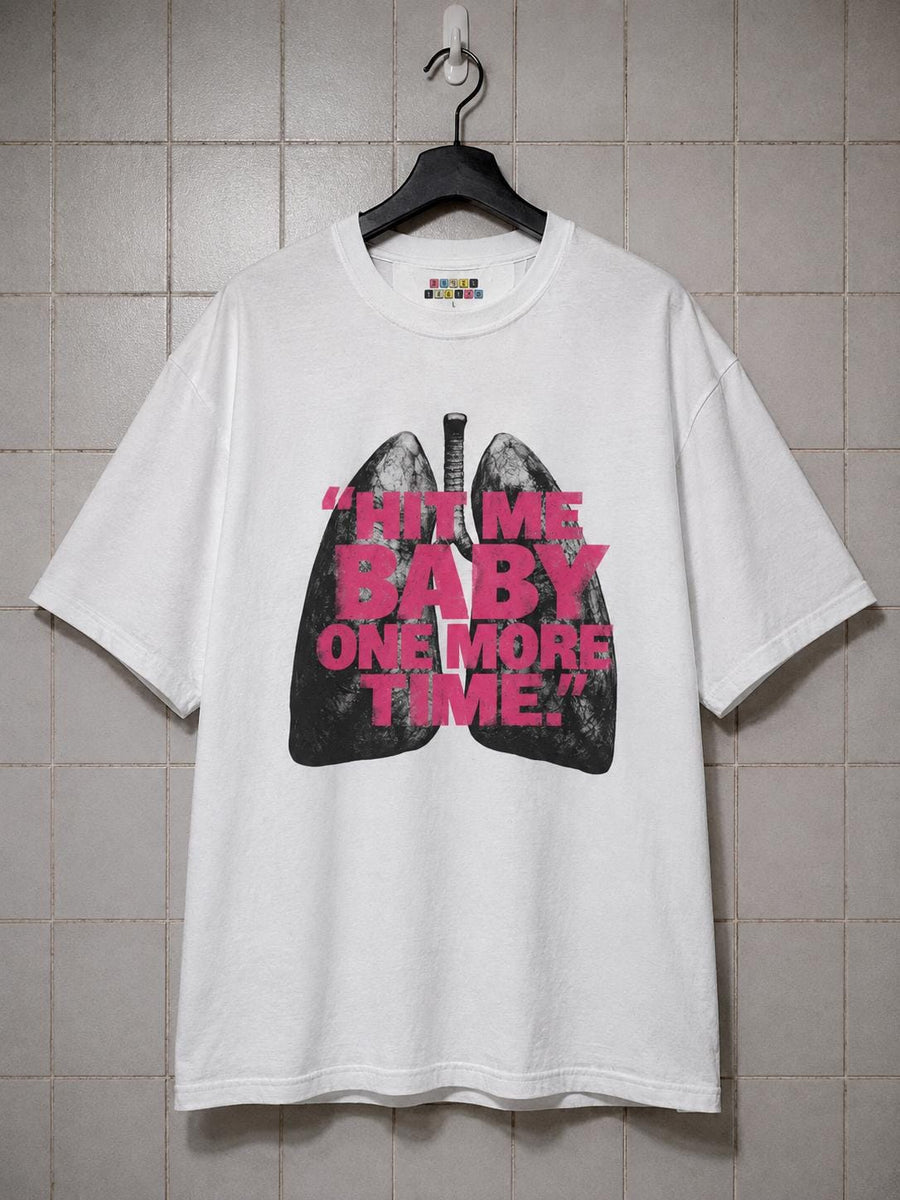 Britney Spears Hit Me Y2K Anatomical Lungs Graphic Tee, Pink Punk Tumblr Shirt