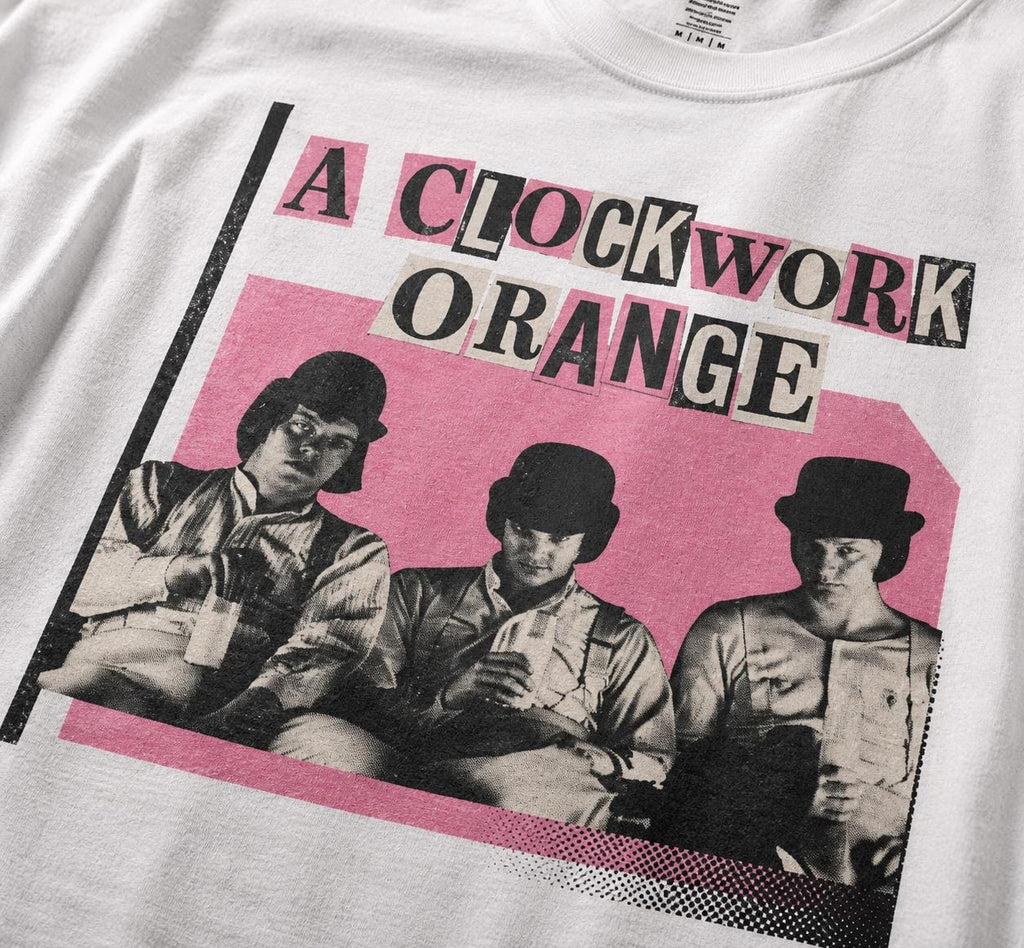 A Clockwork Orange T-Shirt, Bubblegum Pink Bootleg Tee Cinephile Kubrick Tribute