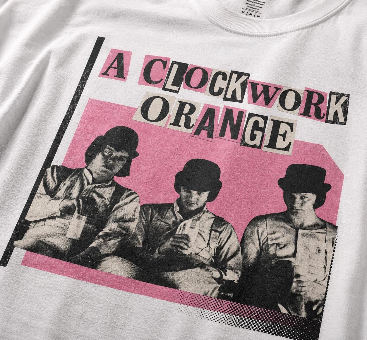 A Clockwork Orange T-Shirt, Bubblegum Pink Bootleg Tee Cinephile Kubrick Tribute