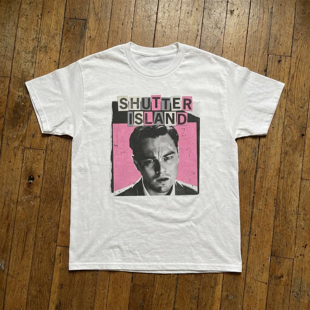 Shutter Island Teddy Tee, bubblegum pink Movie Y2K Bootleg cinephile T-Shirt