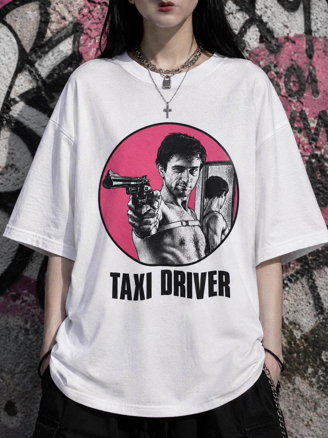Taxi Driver Bubblegum Pink Bootleg Movie Tribute Tee De Niro cinephile T-Shirt