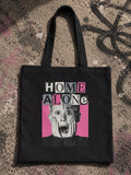 Home Alone Bootleg Movie Tote Bag, Bubblegum Pink 90s Christmas Film Graphic Canvas Tote