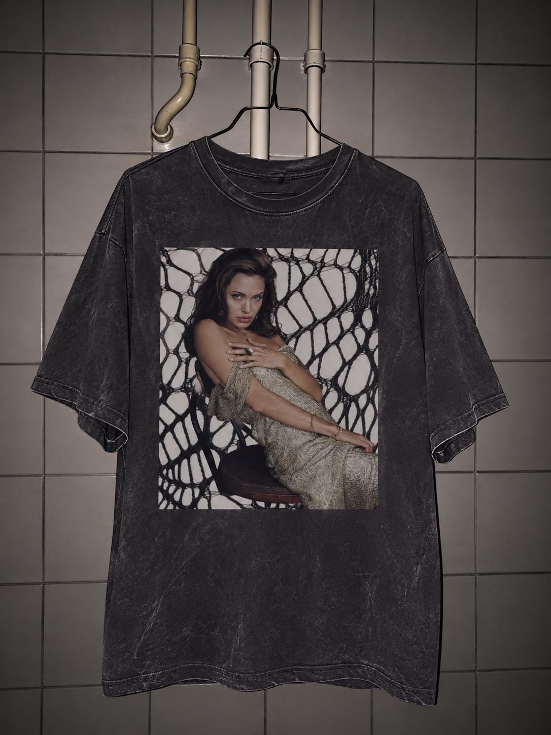 Angelina Jolie goth Y2K metal T-Shirt