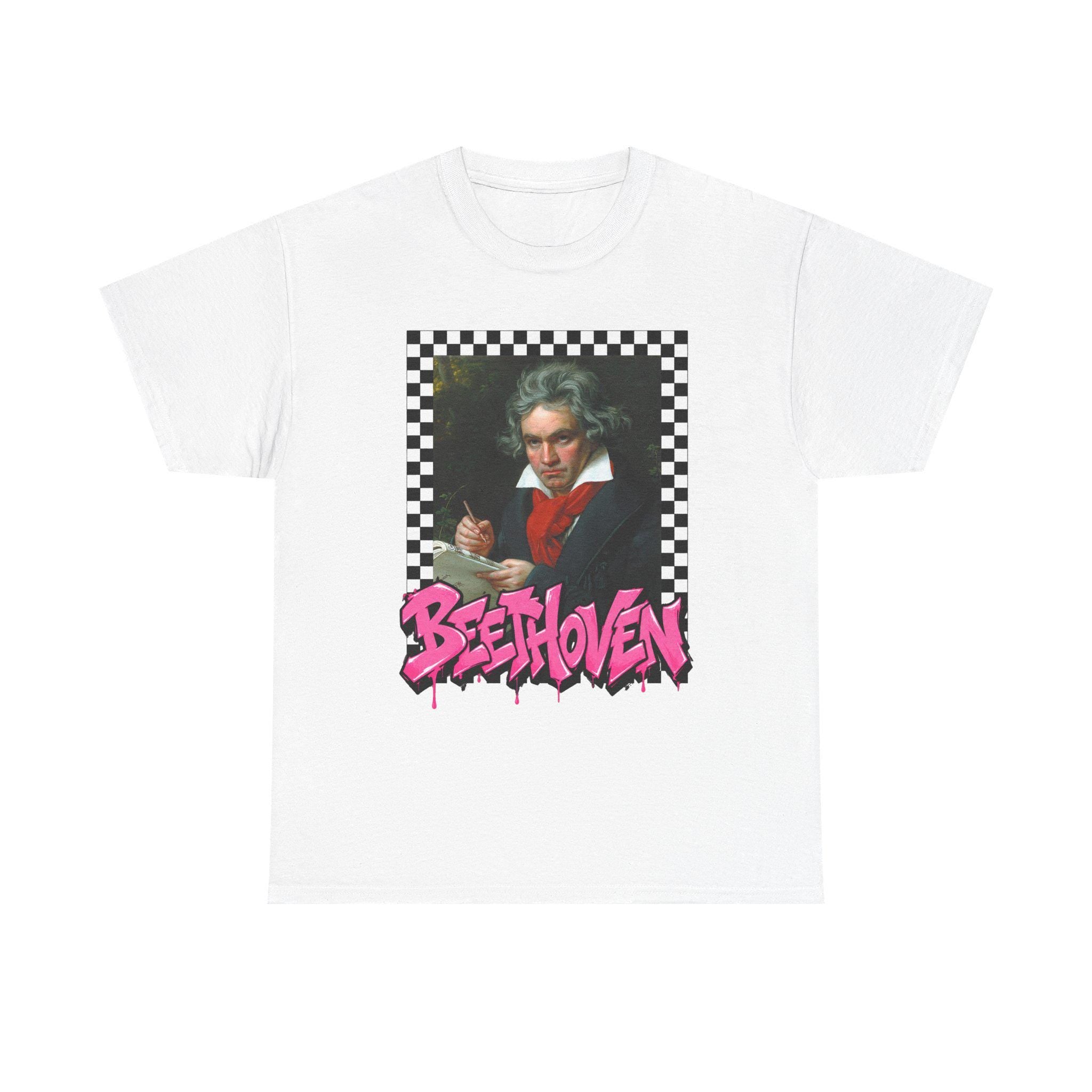 Ludwig van Beethoven T-Shirt, Classical Music Punk Graffiti Shirt, Composer Portrait Tee
