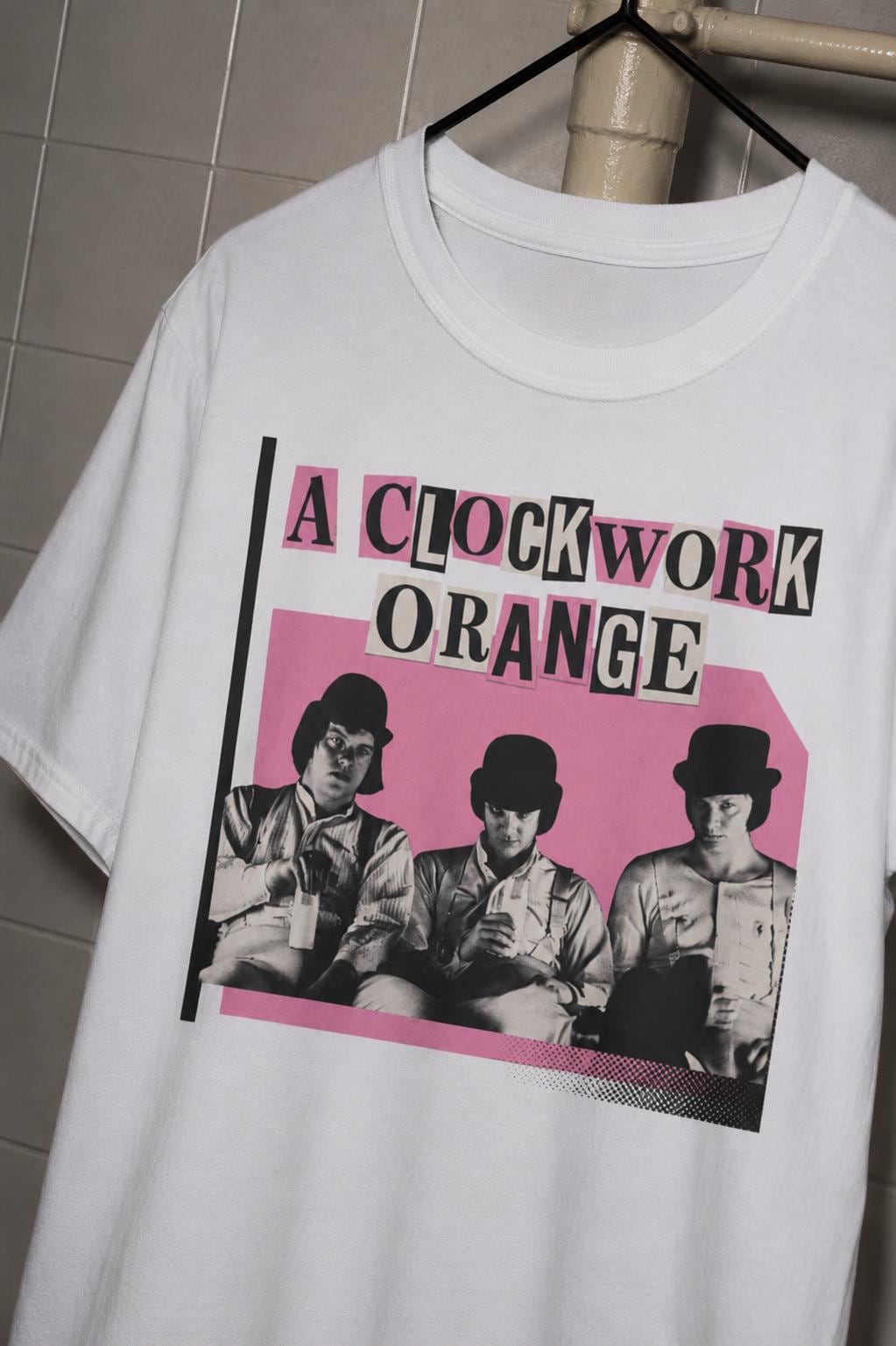A Clockwork Orange T-Shirt, Bubblegum Pink Bootleg Tee Cinephile Kubrick Tribute