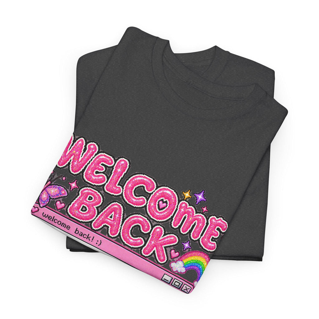 Welcome Back Y2K Internet Graphic Shirt, Weirdcore Popup Window Tee, Kawaii Cybercore Tumblr Top