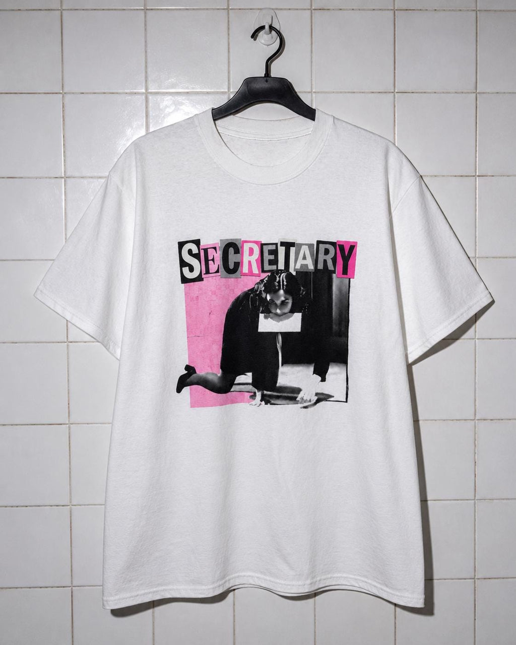 Secretary movie tee, Y2K bootleg cinephile bubblegum pink T-Shirt