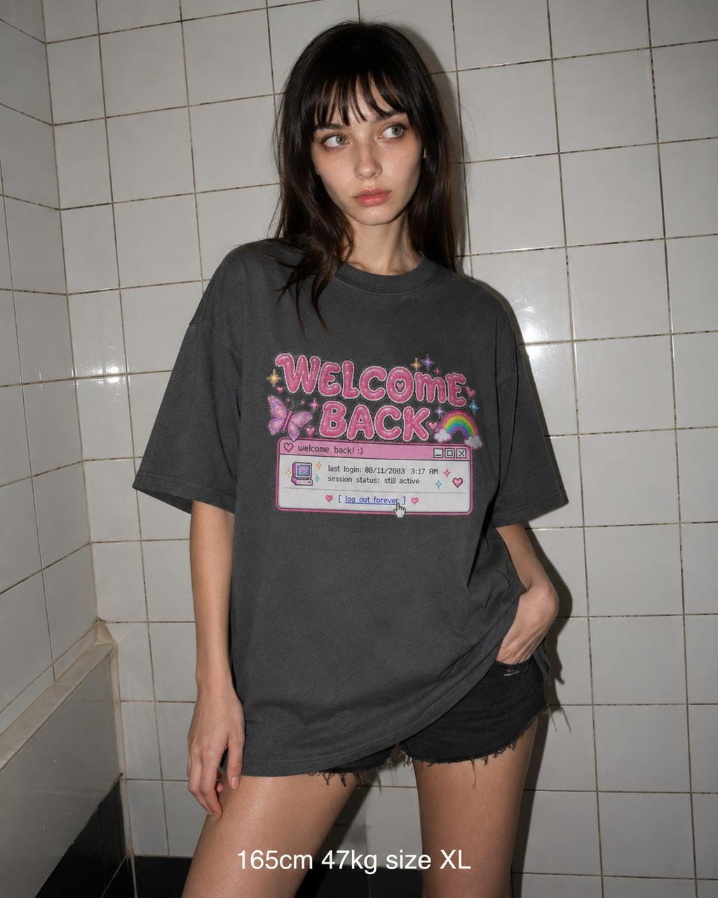 Welcome Back Y2K Internet Graphic Shirt, Weirdcore Popup Window Tee, Kawaii Cybercore Tumblr Top