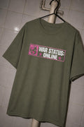 War Status: Online T-Shirt | Y2K Internetcore Minimal Retro Star Graphic