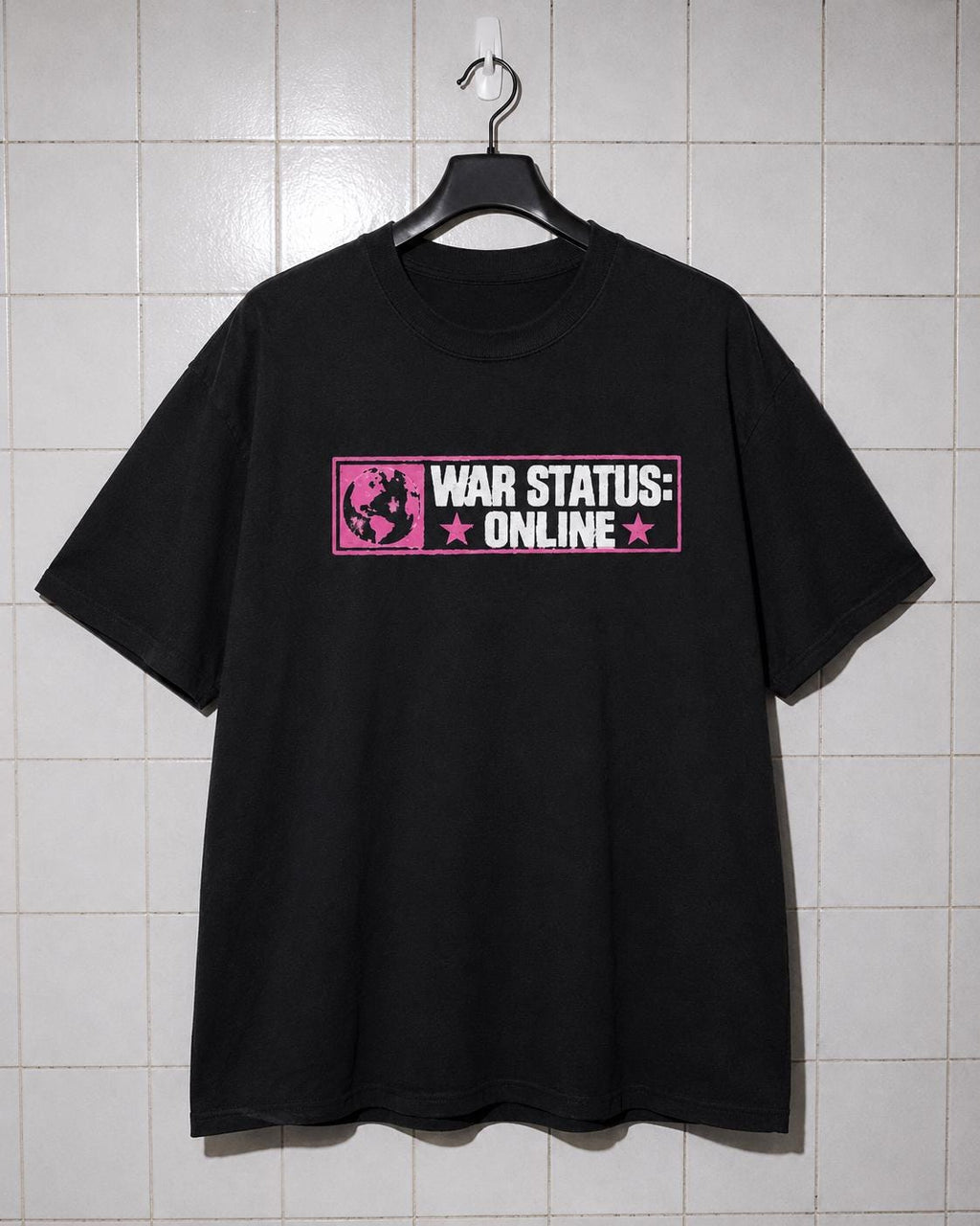 War Status: Online T-Shirt | Y2K Internetcore Minimal Retro Star Graphic