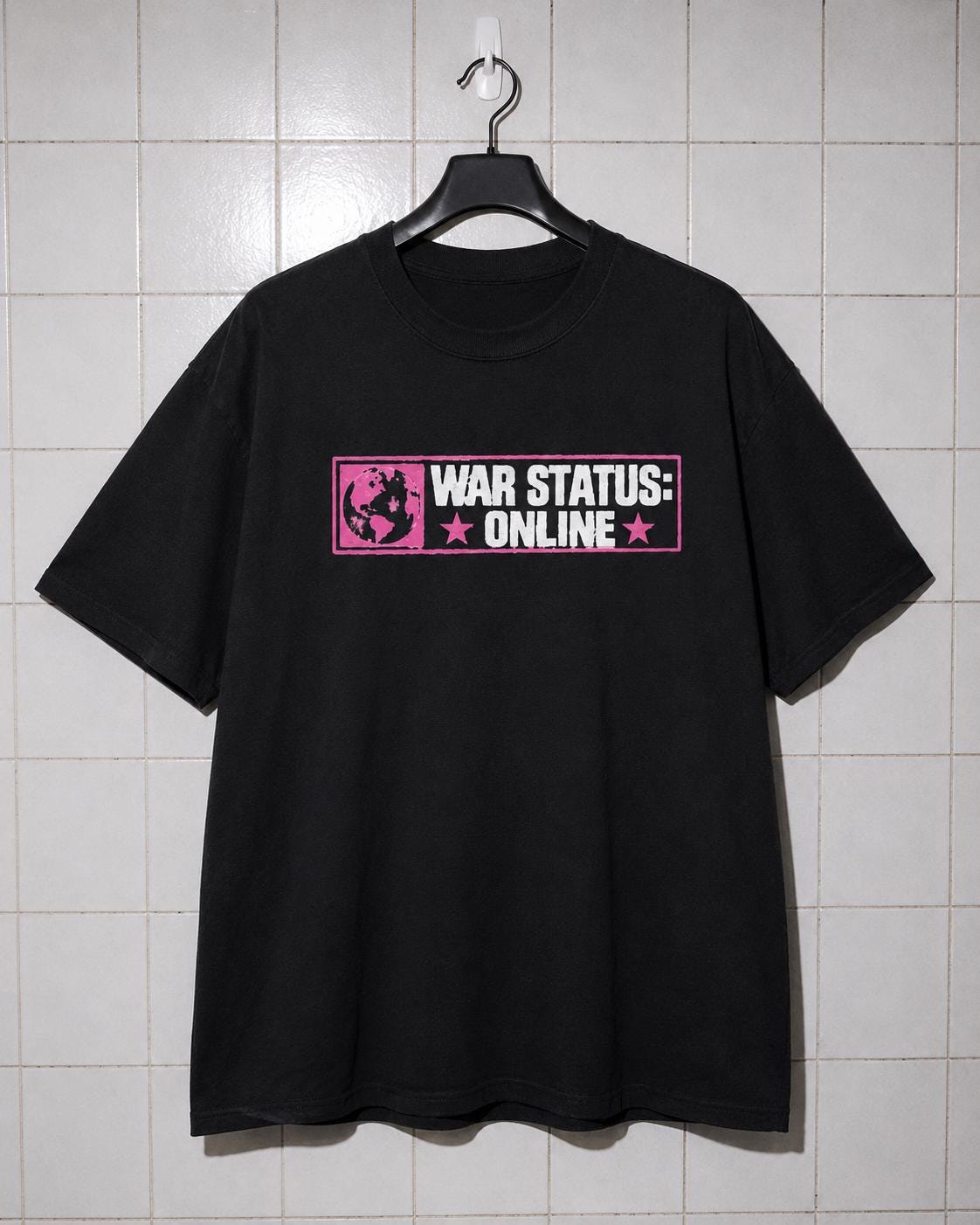 War Status: Online T-Shirt | Y2K Internetcore Minimal Retro Star Graphic