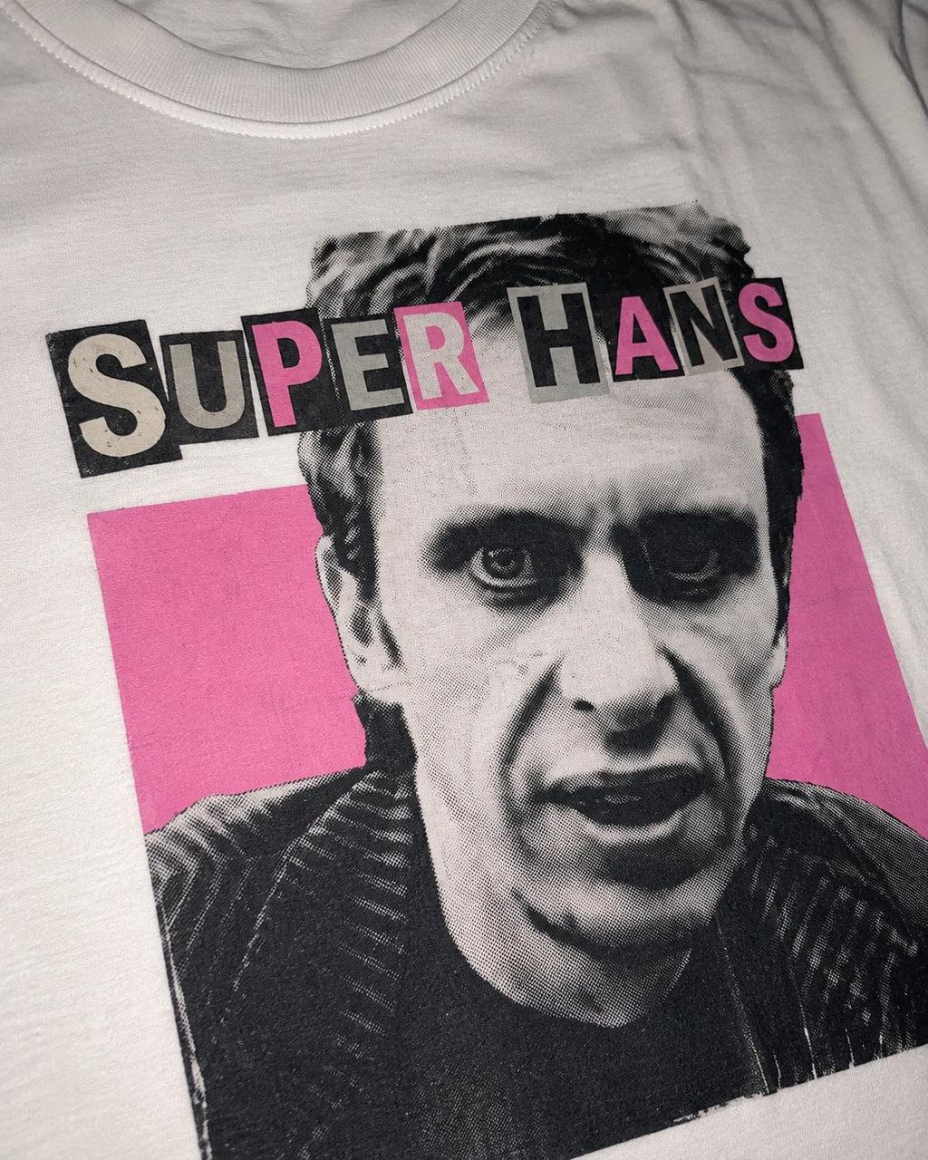 Super Hans Hot Pink T-Shirt, Peep Show Matt King cinephile tee